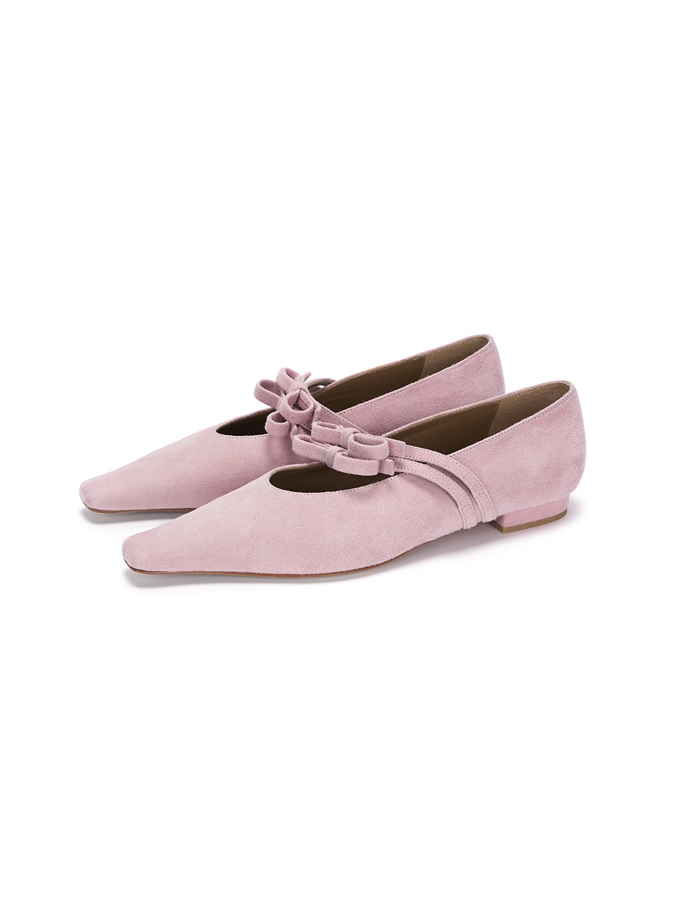 FLAT MARY JANE_pink suede